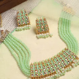 Anouk Gold-Plated Kundan-Studded & Pearl Beaded Jewellery Set-picture-29