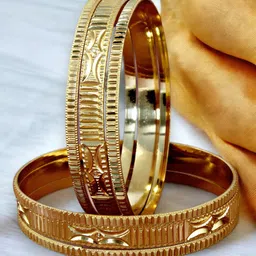 LUCKY JEWELLERY Set Of 6 Gold-Plated Bangles image 1