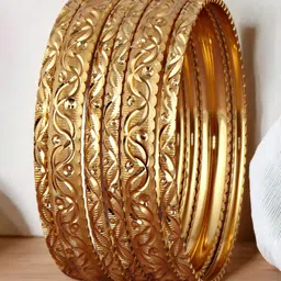 LUCKY JEWELLERY Set Of 6 Gold-Plated Bangles image 1