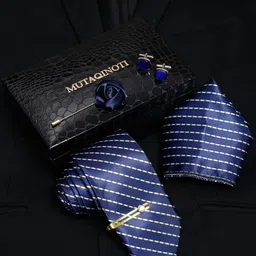 MUTAQINOTI Men Striped Necktie Accessory Gift Set-picture-34