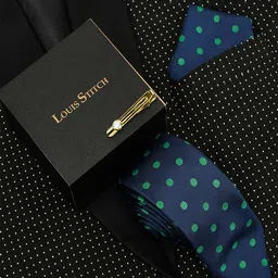 LOUIS STITCH Men Printed Italian Silk Necktie Accessory Gift Set-picture-15