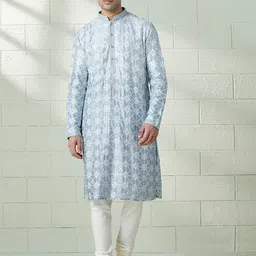 Twamev Embroidered Regular Kurta With Pyjamas image 1