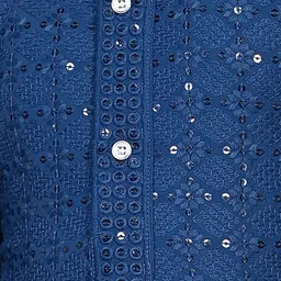 BT DEZINES Boys Ethnic Motifs Embroidered Sequinned Straight Kurta With Pyjama image 4
