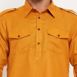 VASTRAMAY Shirt Collar Pathani Kurta With Trouser image 2