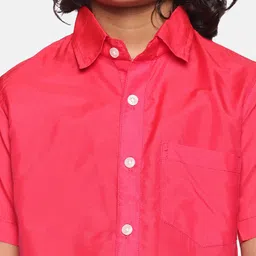 Sethukrishna Boys Rose & White Shirt with Dhoti image 2