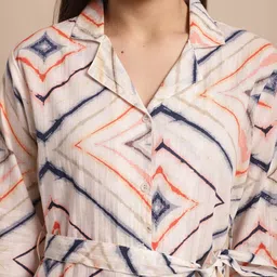 BAESD Geometric Printed Lapel Collar Shirt & Trousers image 2