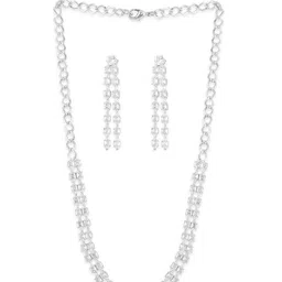 AMI Silver-Plated CZ Studded Jewellery Set image 2