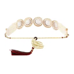 Zaveri Pearls Gold-Plated Stone-Studded & Multistrand Beaded Jewellery Set image 3