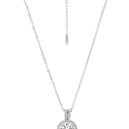 Peora Silver Plated Cubic Zirconia Studded Pendant  Jewellery Set image 3