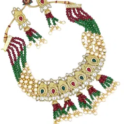 Anouk Gold-Plated Kundan-Studded & Beaded Jewellery Set image 2