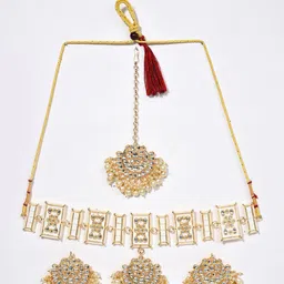 Anouk Gold-Plated Kundan-Studded & Pearl Beaded Jewellery Set image 2