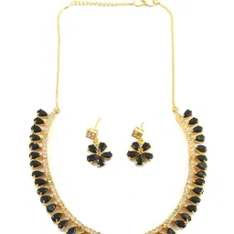 Jewar Mandi Gold-Plated & CZ Stone-Studded Jewellery Set image 2