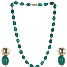 ANIKAS CREATION Gold-Plated Beaded Jewellery Set image 2