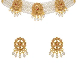 Sukkhi Gold-Plated Kundan-Studded & Beaded Jewellery Set image 2