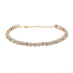 shining jewel - by shivansh Shining Jewel- By Shivansh Women Rose Gold Plated & White CZ Jewellery Set image 2