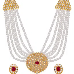 Sukkhi Gold-Plated Stone Studded & Beaded Necklace and Earrings image 2