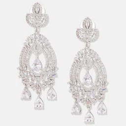 ATIBELLE Silver-Plated CZ-Studded Stone Studded Jewellery Set image 2