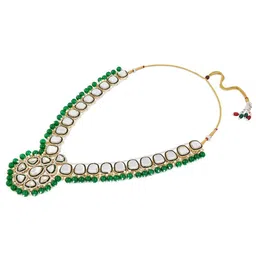 Zaveri Pearls Gold-Plated Stone Studded & Beaded Jewellery Set image 3