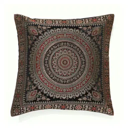 HANDICRAFT PALACE Black & Gold-Toned Set of 2 Square Cushion Covers image 3