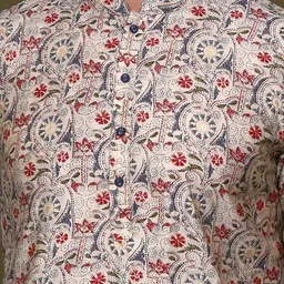 KISAH Mandarin Collar Ethnic Motifs Printed Straight Kurta with Churidar image 2