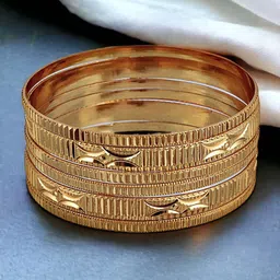LUCKY JEWELLERY Set Of 6 Gold-Plated Bangles image 2