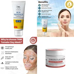 TNW the natural wash Set of Tomato Clay Mask & Sun Defence SPF Cream image 4
