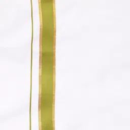 Sethukrishna Boys White & Green Cotton Shirt With Readymade Dhoti image 3