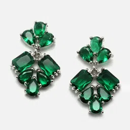 Anouk Rhodium-Plated AD-Studded Necklace & Earrings image 3