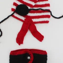 Woonie Infant Kids Black Pirate Featured Handmade Photo Prop Set image 2
