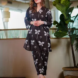 DIMPLE DESIGN STUDIO Printed V-Neck Pure Cotton Top & Trouser image 4