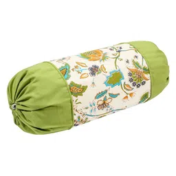 SHADES of LIFE Cream & Green 8 Pcs Ethnic Motifs Printed Cotton Diwan Set image 4