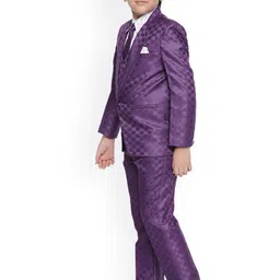 Jeetethnics Boys Purple Self Design 5 Piece Suit image 3