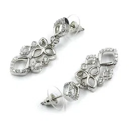 StileAdda Silver-plated American Diamond Studded Jewellery Set image 4