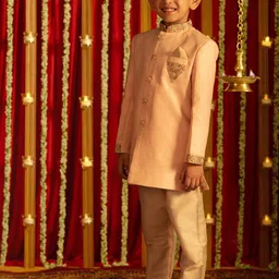 VASTRAMAY Self-Design Sherwani Set image 5
