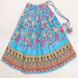 BAESD Girls Ethnic Motifs Printed Ready to Wear Lehenga & Blouse image 2