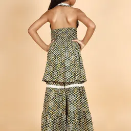 BAESD Girls Printed V-Neck Kurta With Sharara image 3