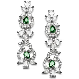 KARATCART Silver-Plated Cubic Zirconia Studded Jewellery Set image 4