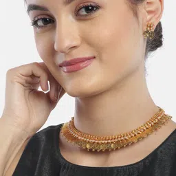 Anouk Gold-Plated Coin Beaded Jewellery Set image 1