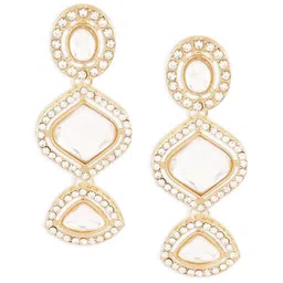 AMI Gold-Plated Stone-Studded Necklace and Earrings With Maang Tika image 4