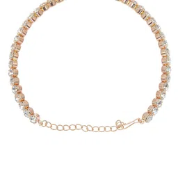 shining jewel - by shivansh Shining Jewel- By Shivansh Women Rose Gold Plated & White CZ Jewellery Set image 4