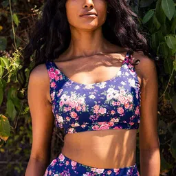 aoba EROTISSCH Printed Shoulder Strap Sleeveless Top & Bikini Brief Swim Set image 3