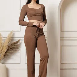 aayu Square Neck Crop Top With Trousers image 2