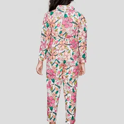 Peppermint Girls Floral Printed Shirt with Trousers image 5