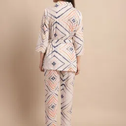 BAESD Geometric Printed Lapel Collar Shirt & Trousers image 4