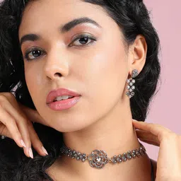 SOHI Gold-Plated Stone-Studded Jewellery Set image 5