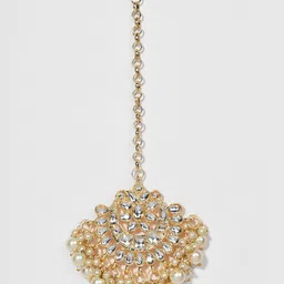 Anouk Gold-Plated Kundan-Studded & Pearl Beaded Jewellery Set image 5