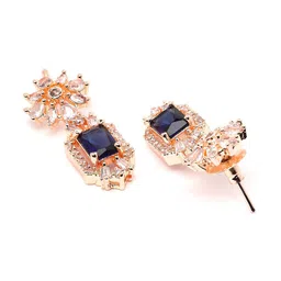 KARATCART Rose Gold Plated Cubic Zirconia Studded Jewellery Set image 5