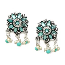 YouBella Silver-Plated Stone-Studded & Beaded Oxidised Jewellery Set image 5