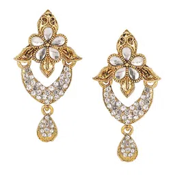 ANIKAS CREATION Gold Plated Cubic Zirconia Studded Jewellery Set image 5