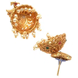 KARATCART Gold-Plated Stones Studded & Beaded Jewellery Set image 5